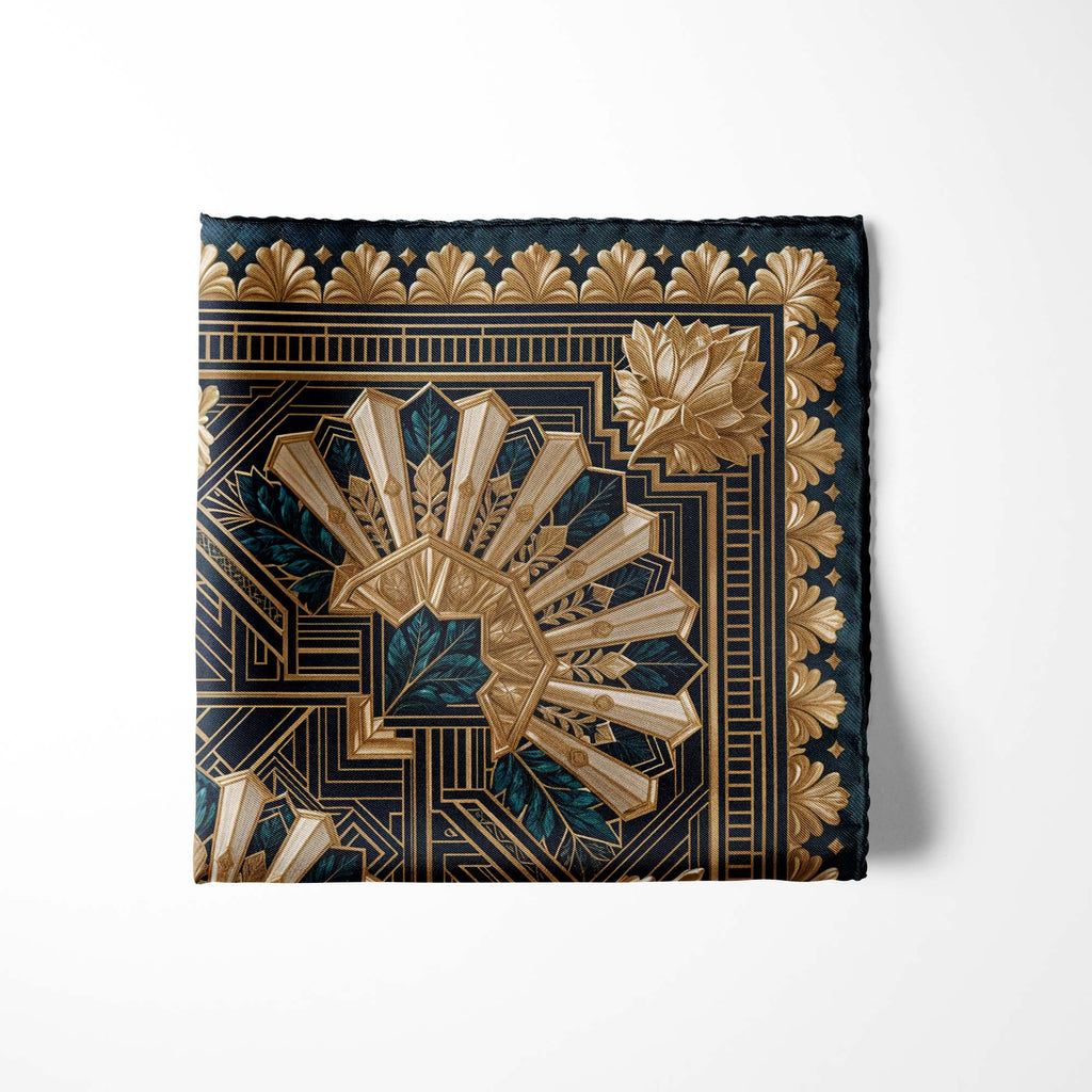 ART DECO SILK POCKET SQUARE