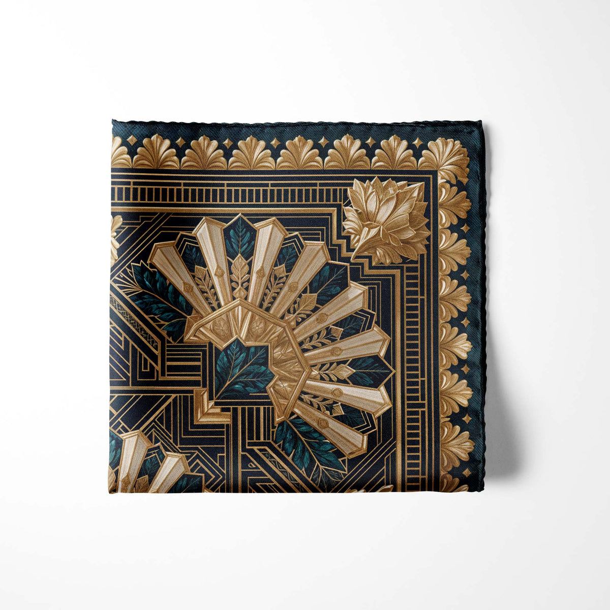 ART DECO SILK POCKET SQUARE