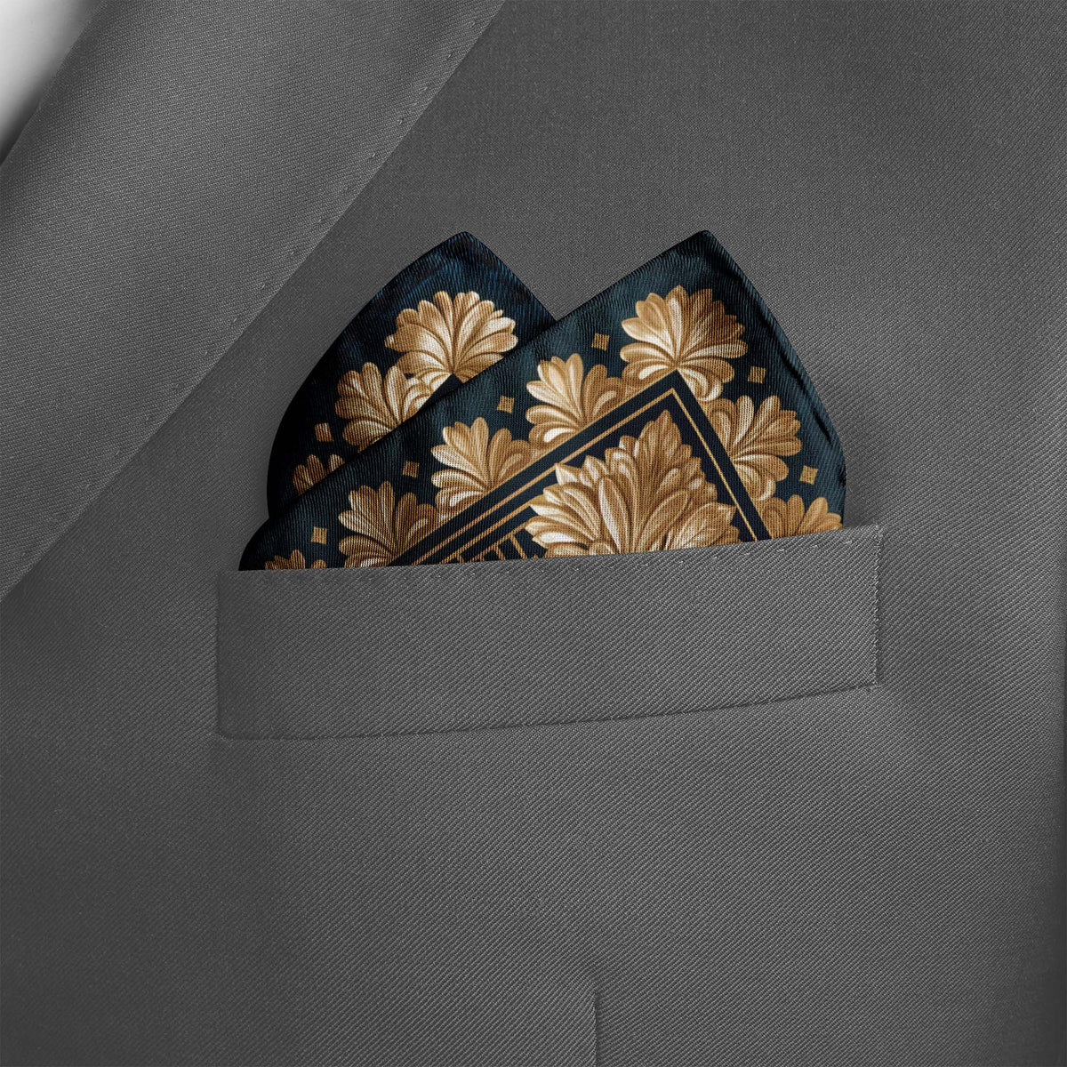 ART DECO SILK POCKET SQUARE