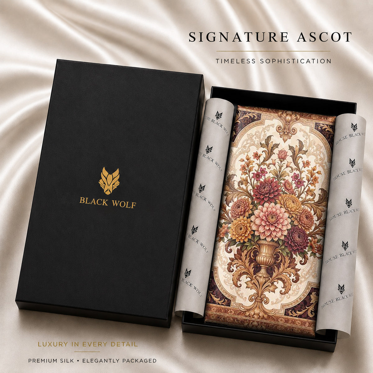 ART OF FLORAL SILK ASCOT – PREMIUM COLLECTION