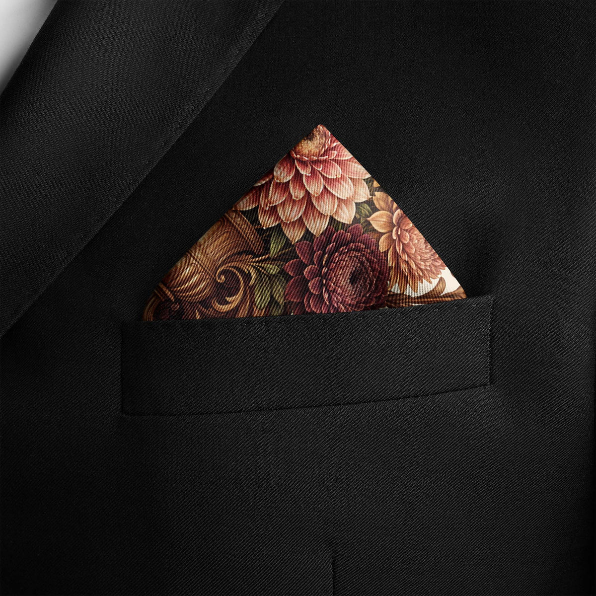 ART OF FLORAL SILK POCKET SQUARE