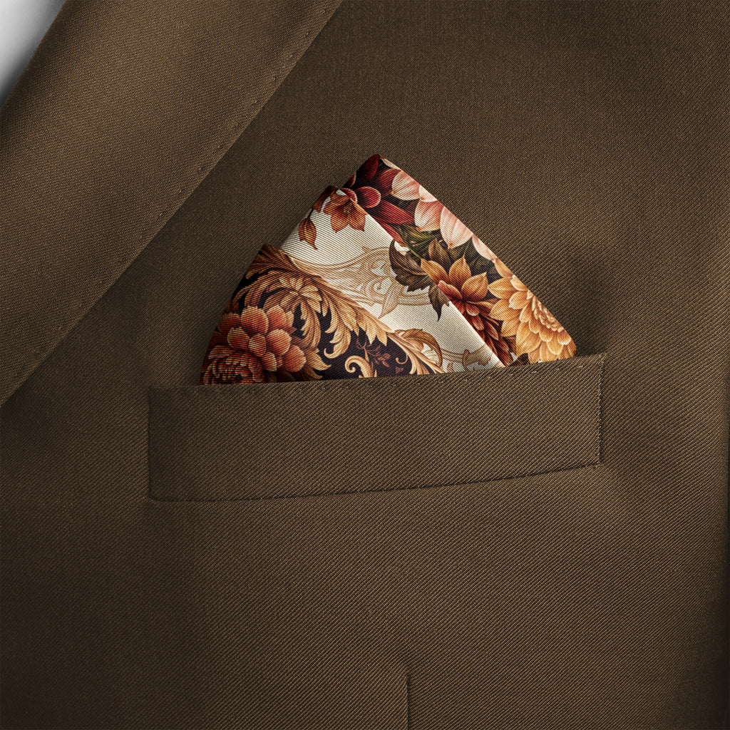 ART OF FLORAL SILK POCKET SQUARE