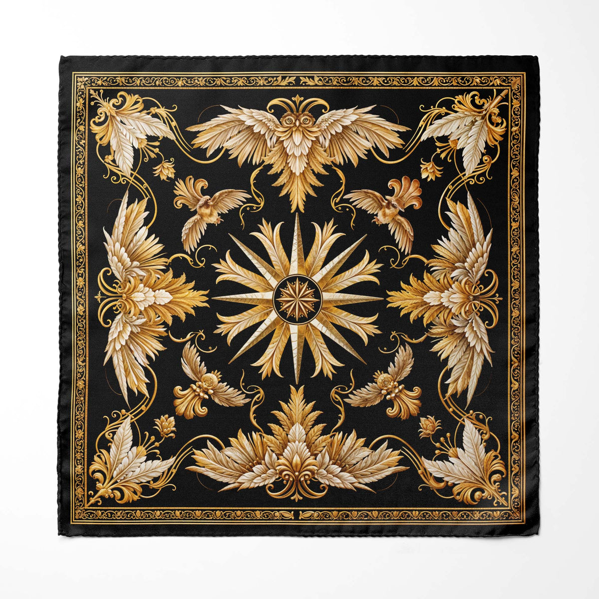 ATHENA NOCTURNE SILK POCKET SQUARE
