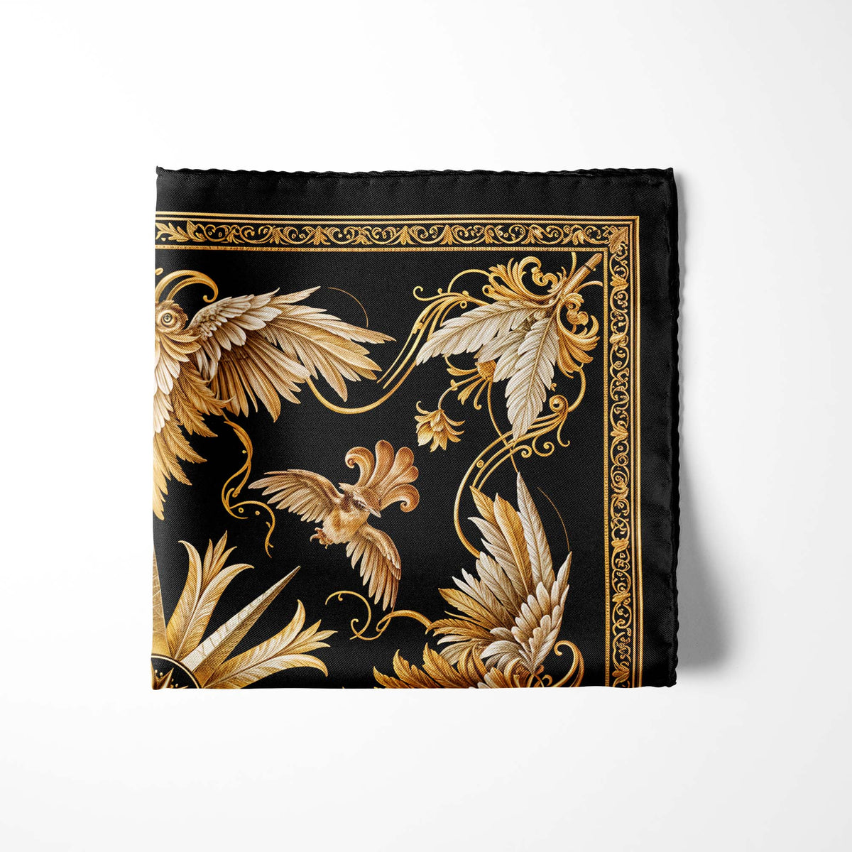 ATHENA NOCTURNE SILK POCKET SQUARE
