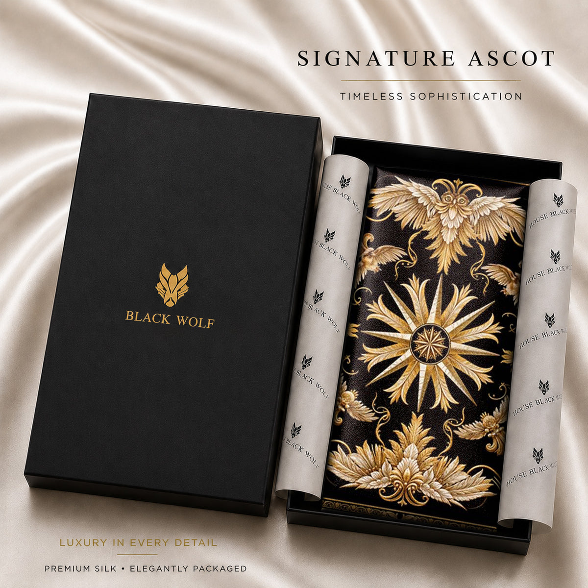 ATHENA NOCTURNE SILK ASCOT – PREMIUM COLLECTION