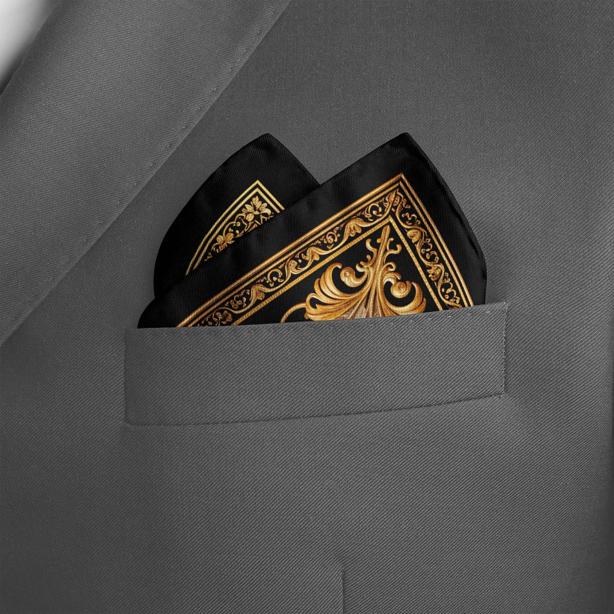 ATHENA NOCTURNE SILK POCKET SQUARE