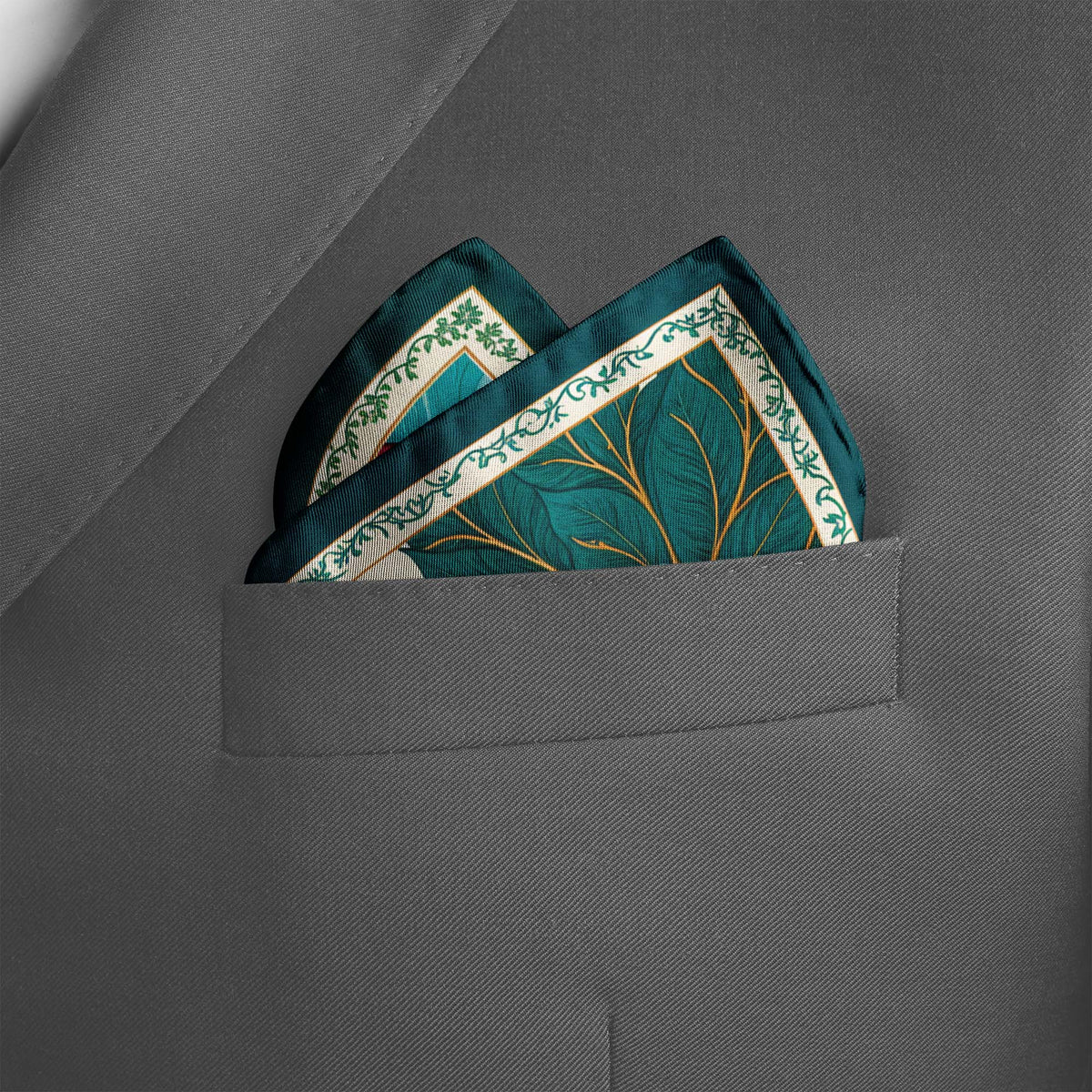 AURORA FOLK BLOOM SILK POCKET SQUARE