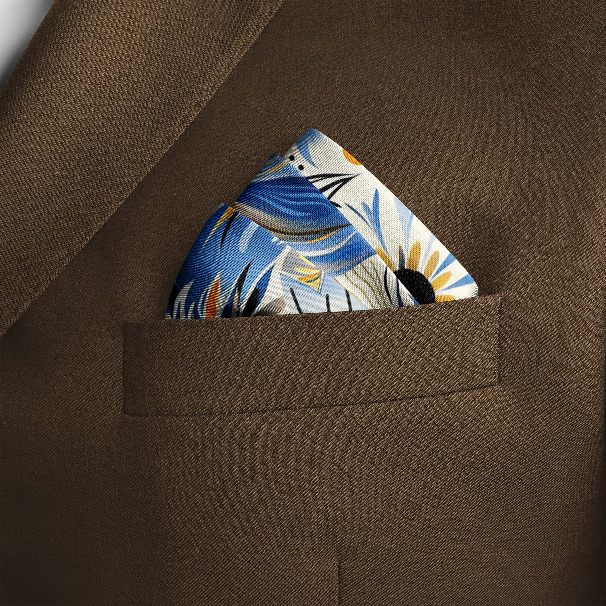 AUTUMN ABSTRACT SILK POCKET SQUARE