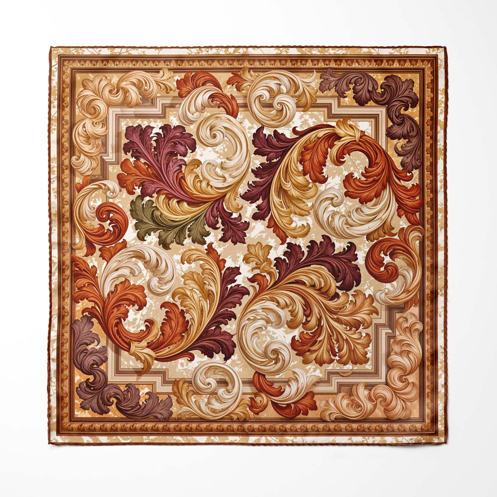 AUTUMN BAROQUE SILK POCKET SQUARE