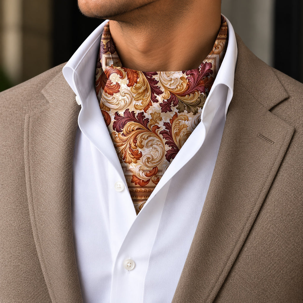 AUTUMN BAROQUE SILK ASCOT – PREMIUM COLLECTION