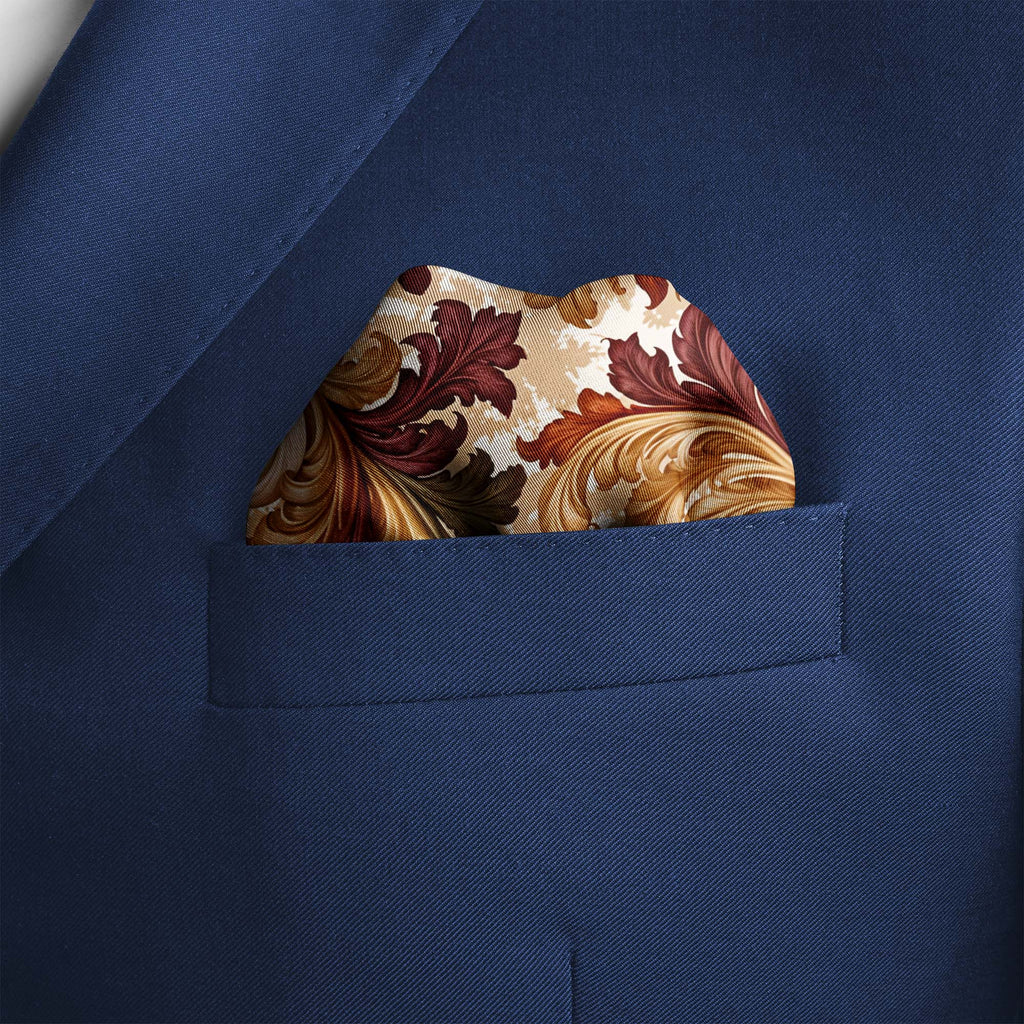 AUTUMN BAROQUE SILK POCKET SQUARE