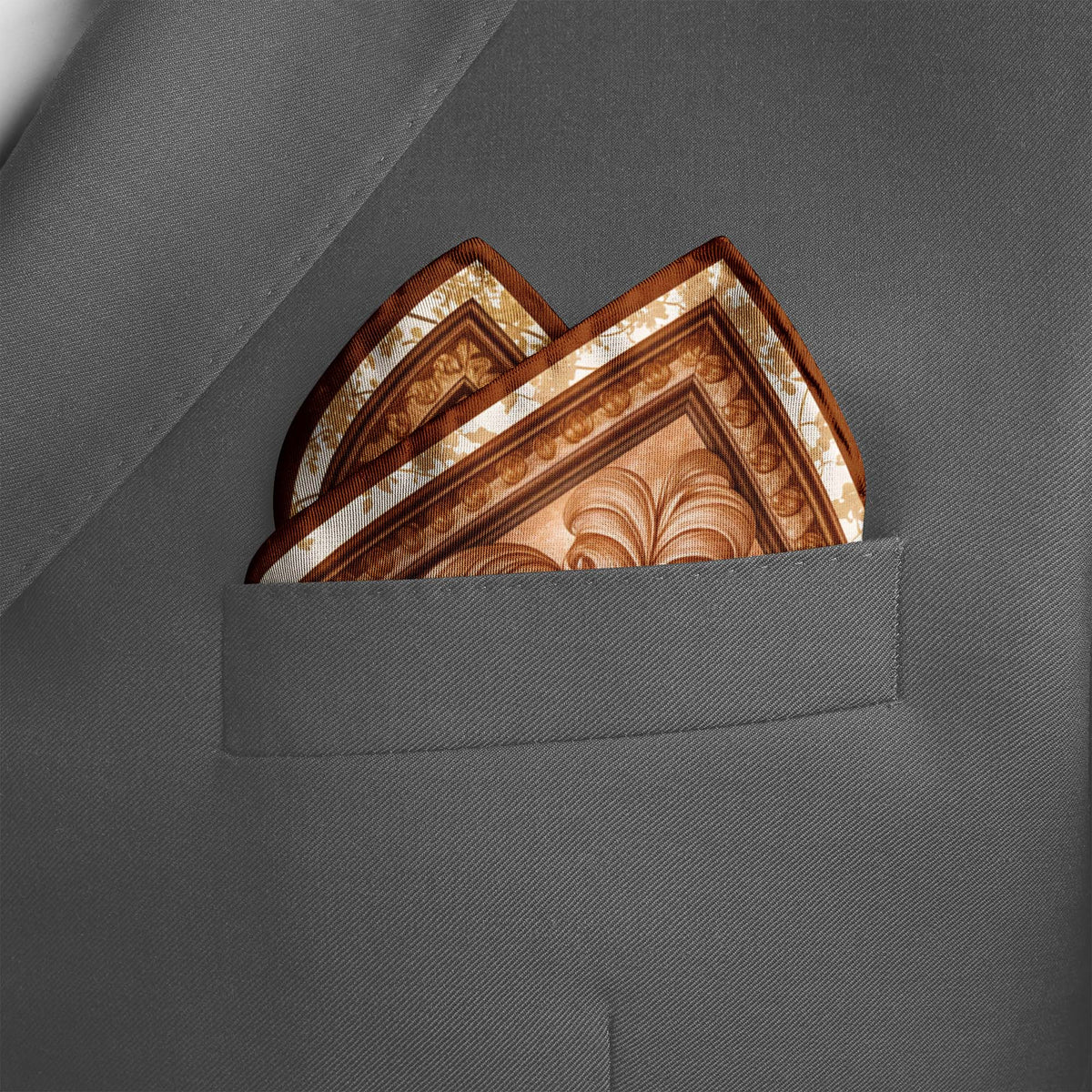 AUTUMN BAROQUE SILK POCKET SQUARE
