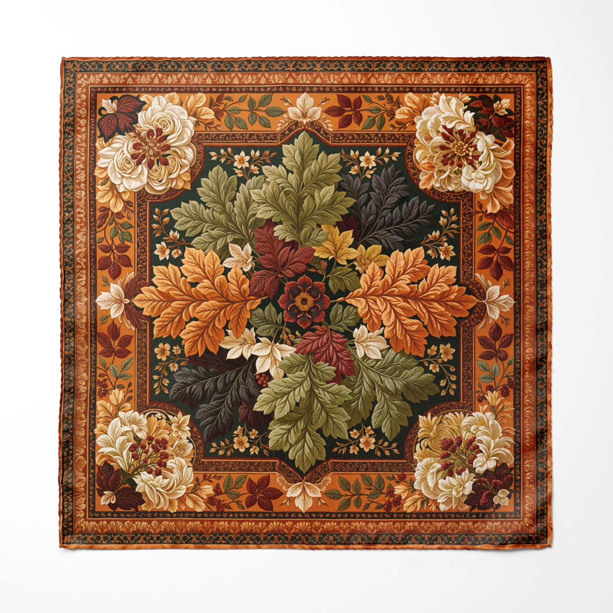 AUTUMN GARDEN SILK POCKET SQUARE