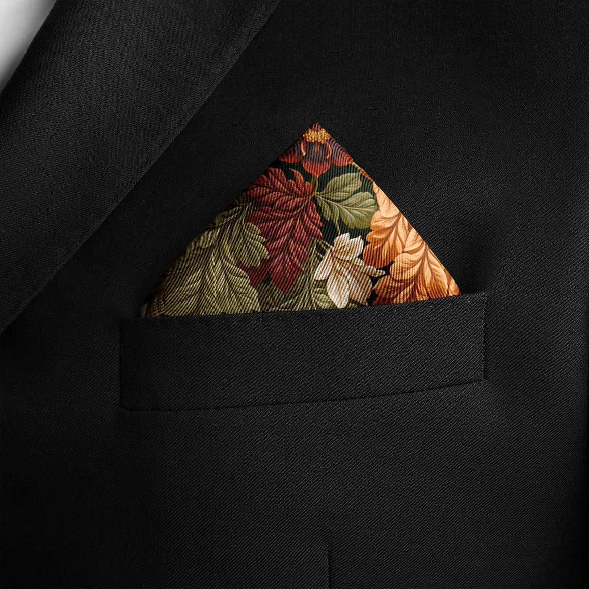 AUTUMN GARDEN SILK POCKET SQUARE