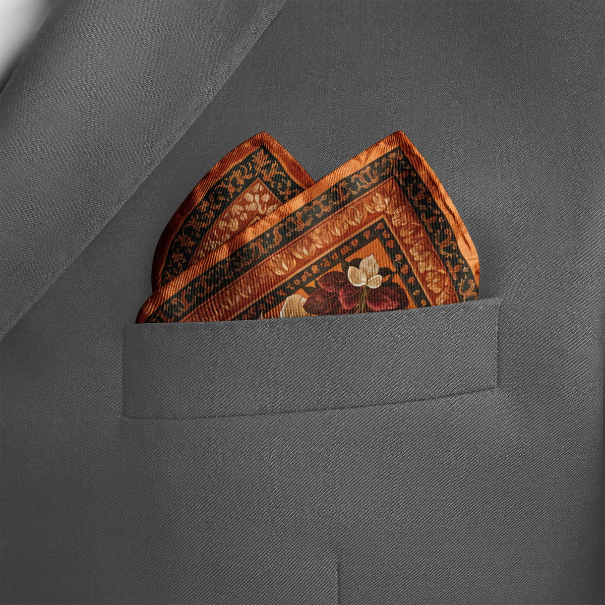 AUTUMN GARDEN SILK POCKET SQUARE