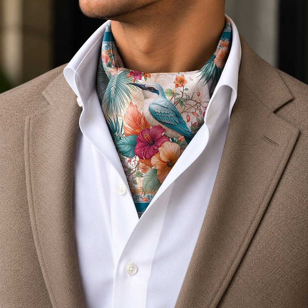 AZURE SERENADE SILK ASCOT – PREMIUM COLLECTION