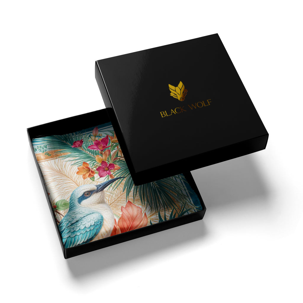 AZURE HEIRLOOM SILK POCKET SQUARE