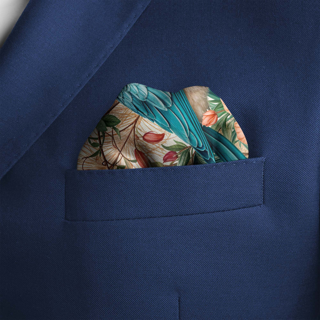 AZURE HEIRLOOM SILK POCKET SQUARE