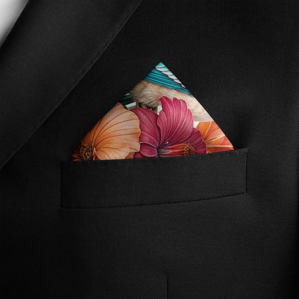 AZURE HEIRLOOM SILK POCKET SQUARE