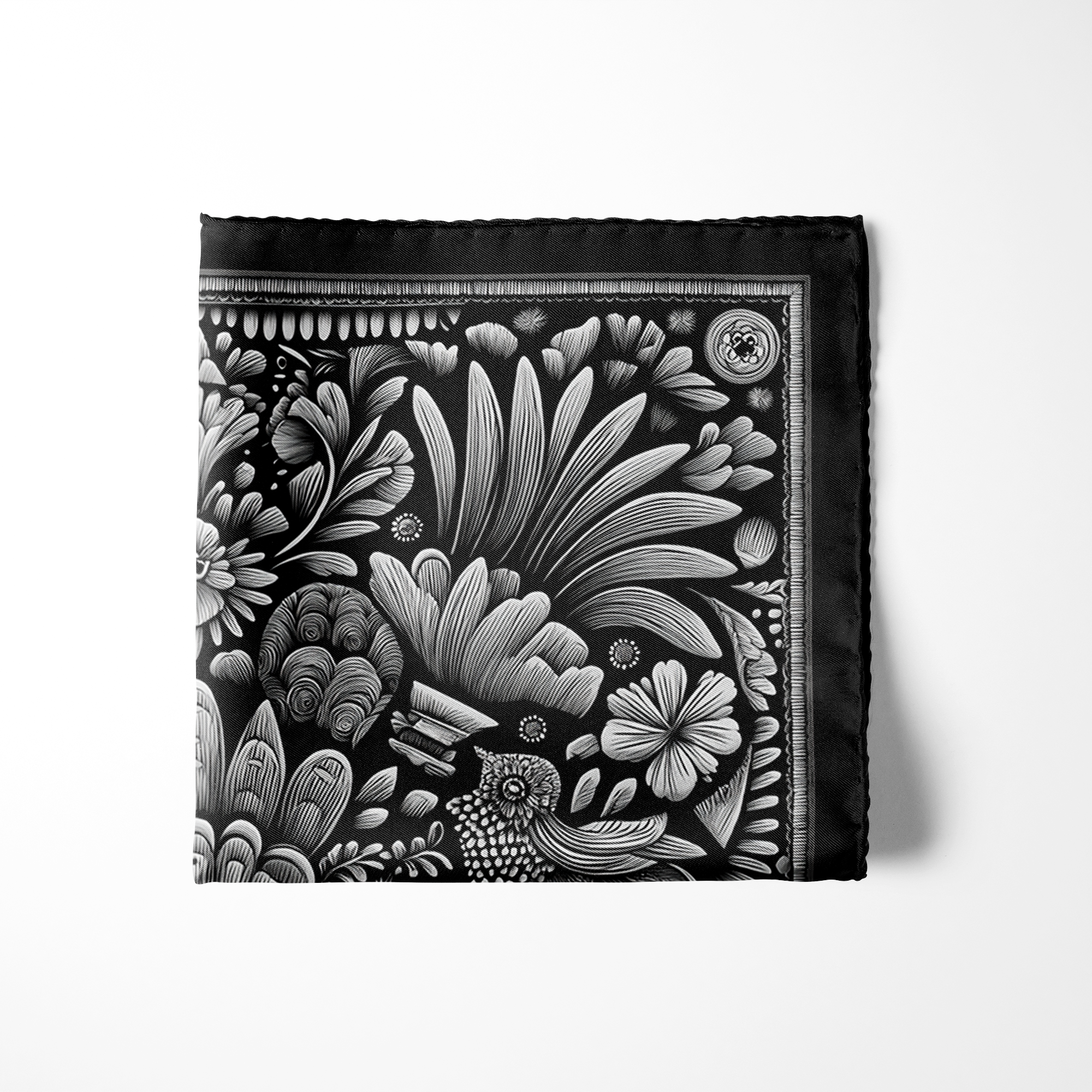 NOIR SILK POCKET SQUARE