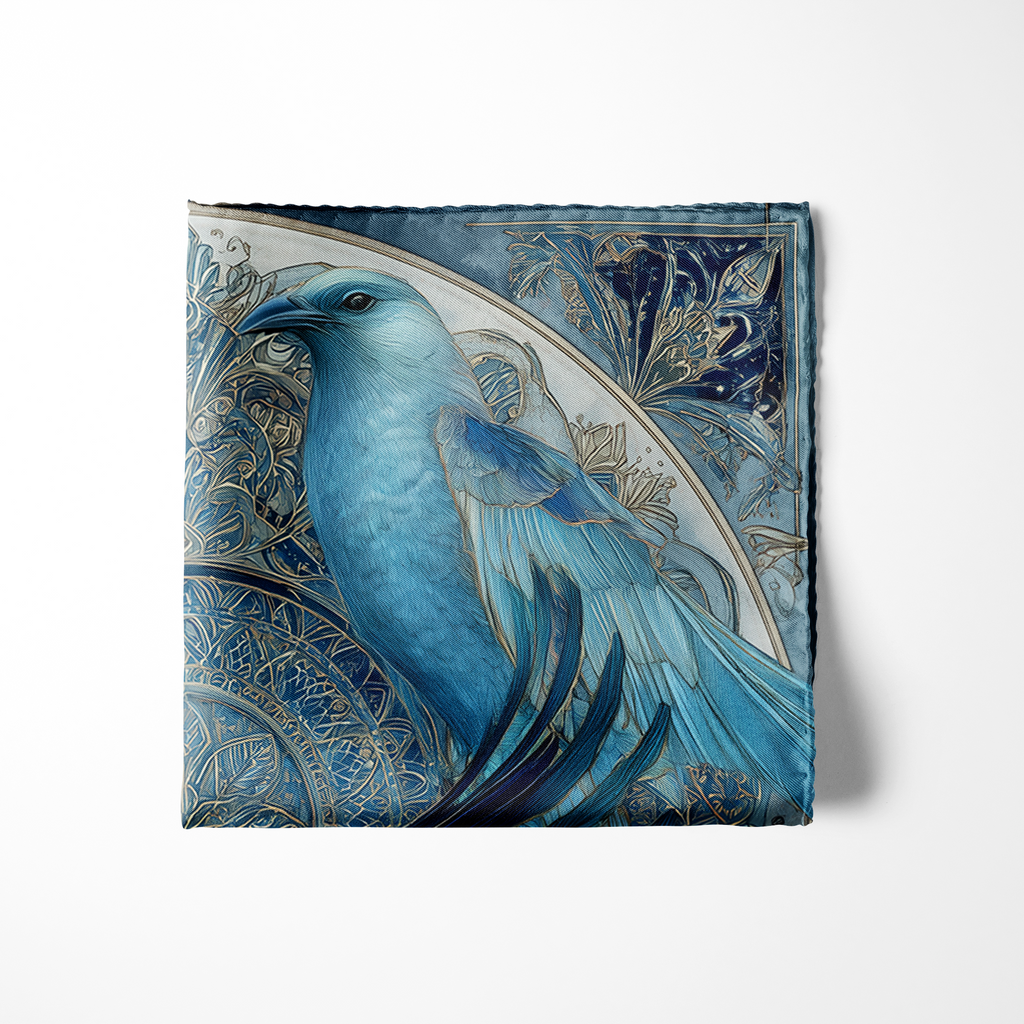 CELESTE SILK POCKET SQUARE