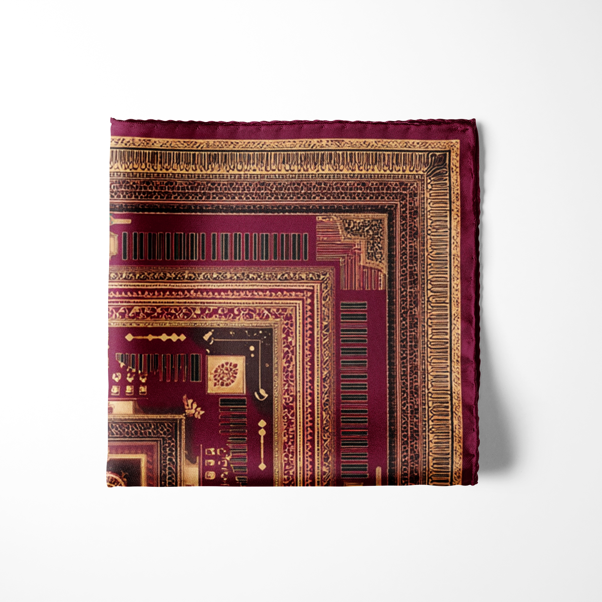 MANDALA FORT SILK POCKET SQUARE