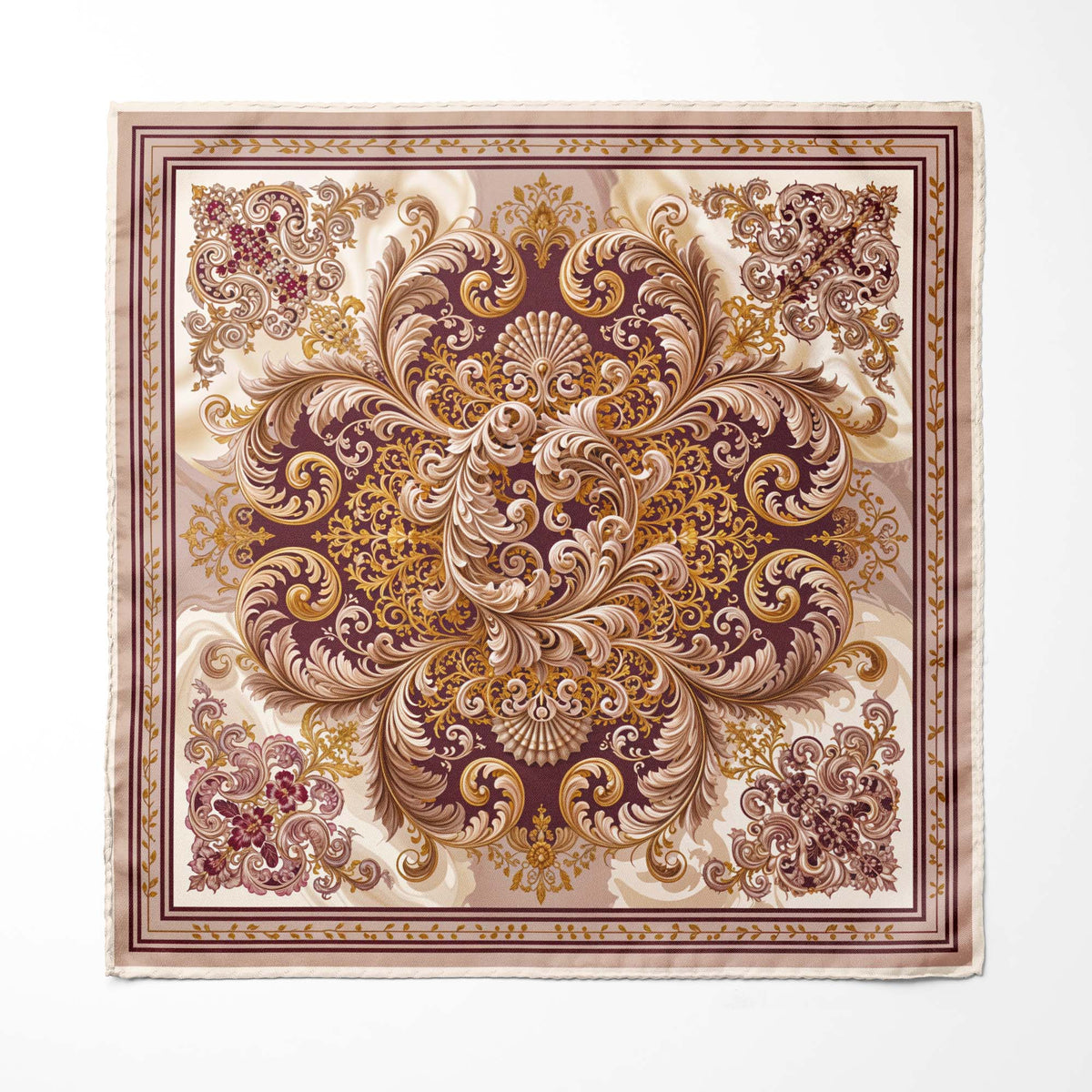 BAROQUE BLOOM SILK POCKET SQUARE