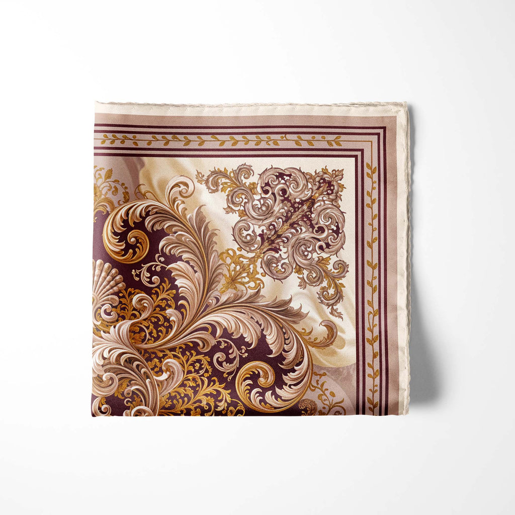BAROQUE BLOOM SILK POCKET SQUARE