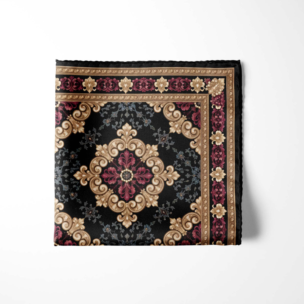 BAROQUE ROSE SILK POCKET SQUARE