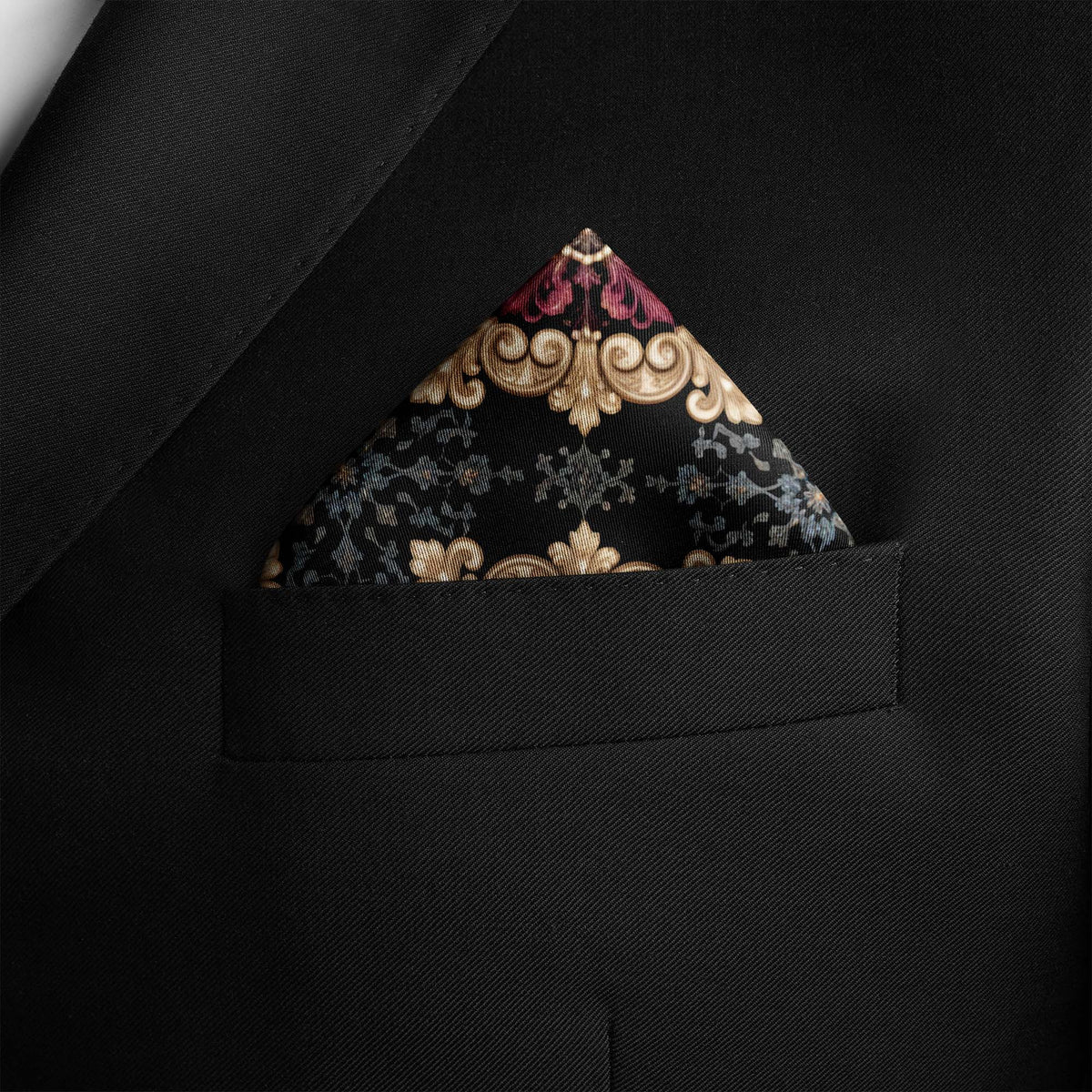 BAROQUE ROSE SILK POCKET SQUARE