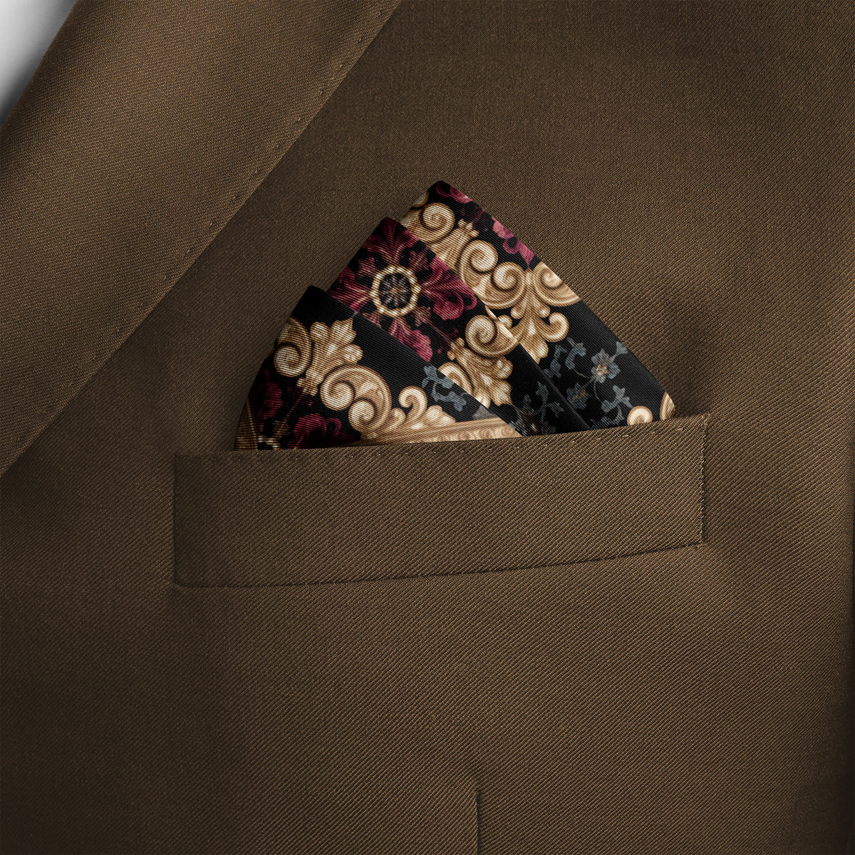 BAROQUE ROSE SILK POCKET SQUARE