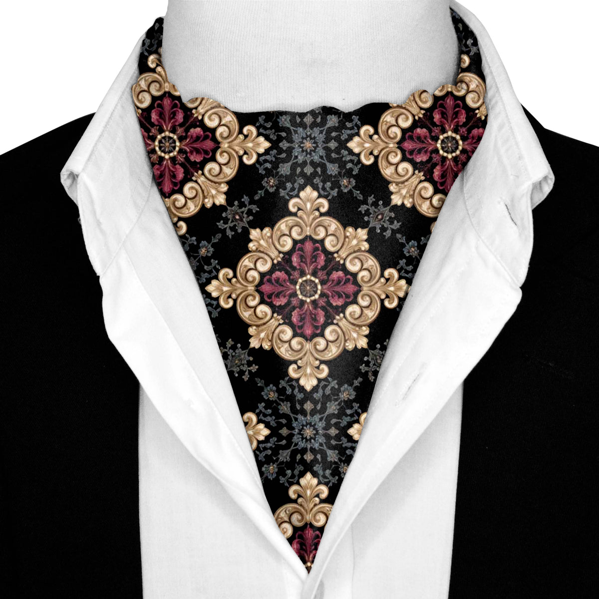 BAROQUE BLOOM SILK ASCOT – PREMIUM COLLECTION