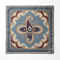 BLUE DAMASK SILK POCKET SQUARE