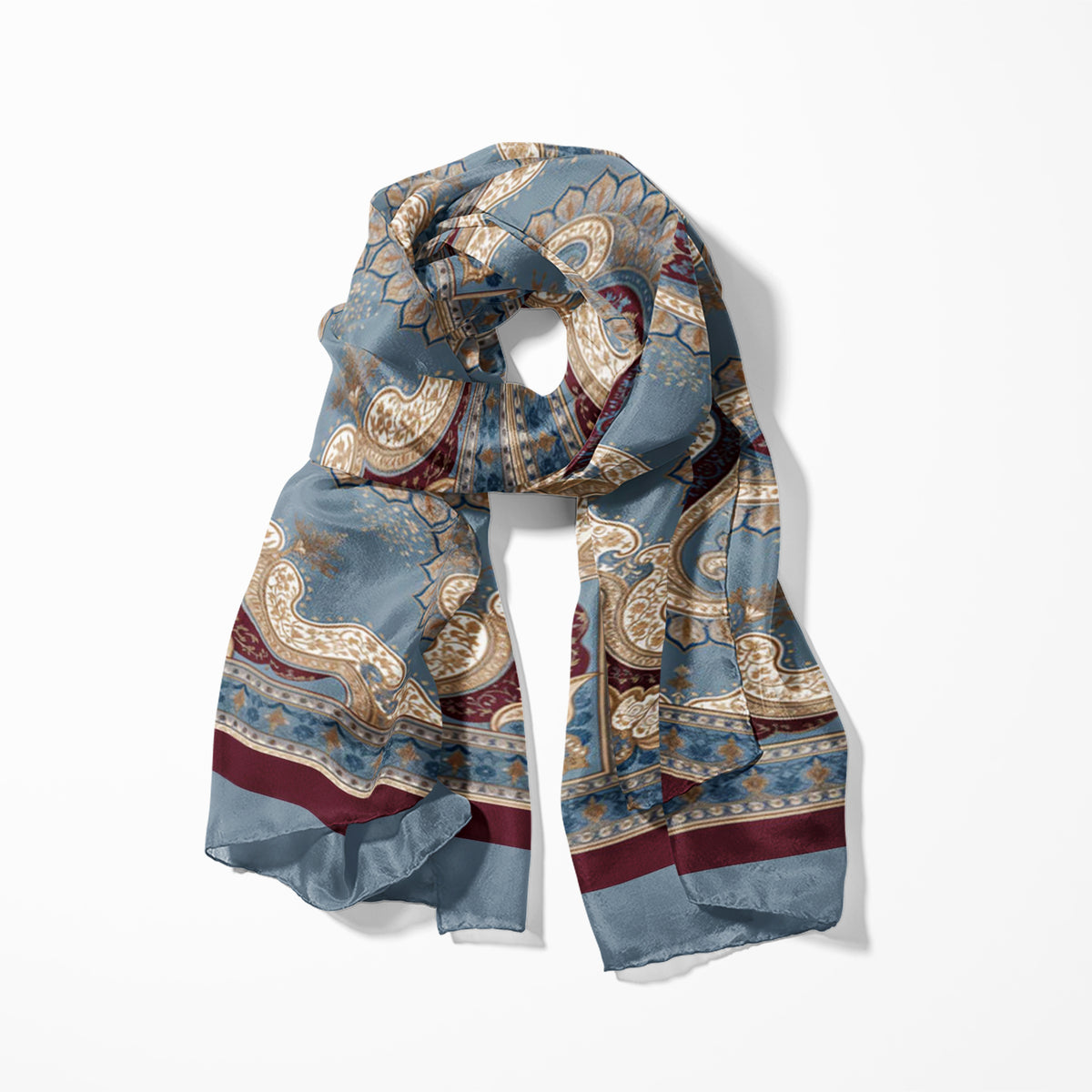 BLUE DAMASK MEN SCARF - PREMIUM COLLECTION