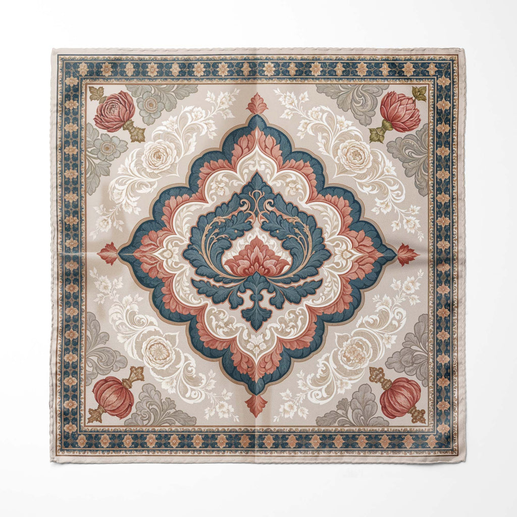 BLUSH MEDALLION SILK POCKET SQUARE