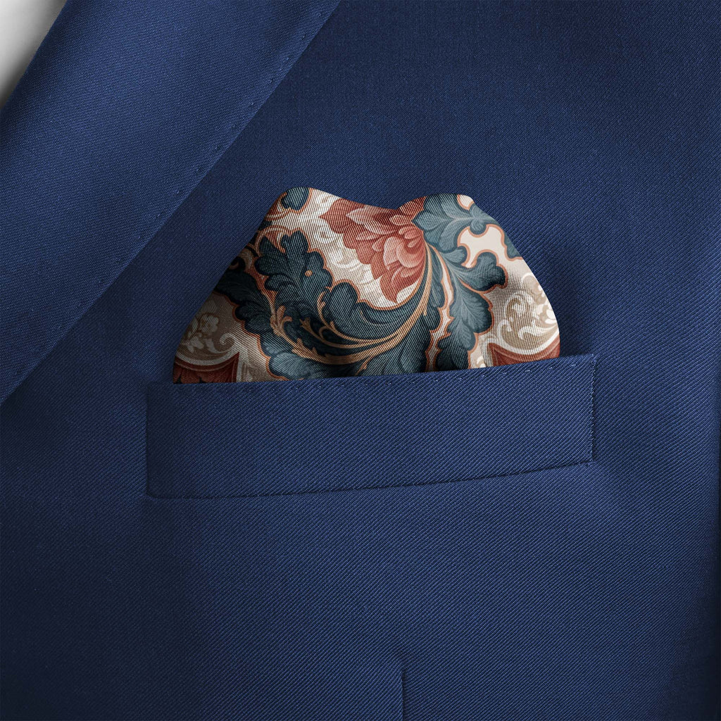 BLUSH MEDALLION SILK POCKET SQUARE