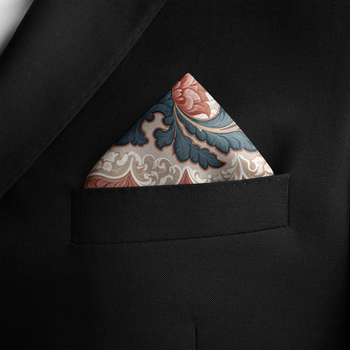 BLUSH MEDALLION SILK POCKET SQUARE