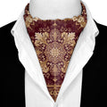 BURGUNDY BAROQUE BLOOM SILK ASCOT – PREMIUM COLLECTION