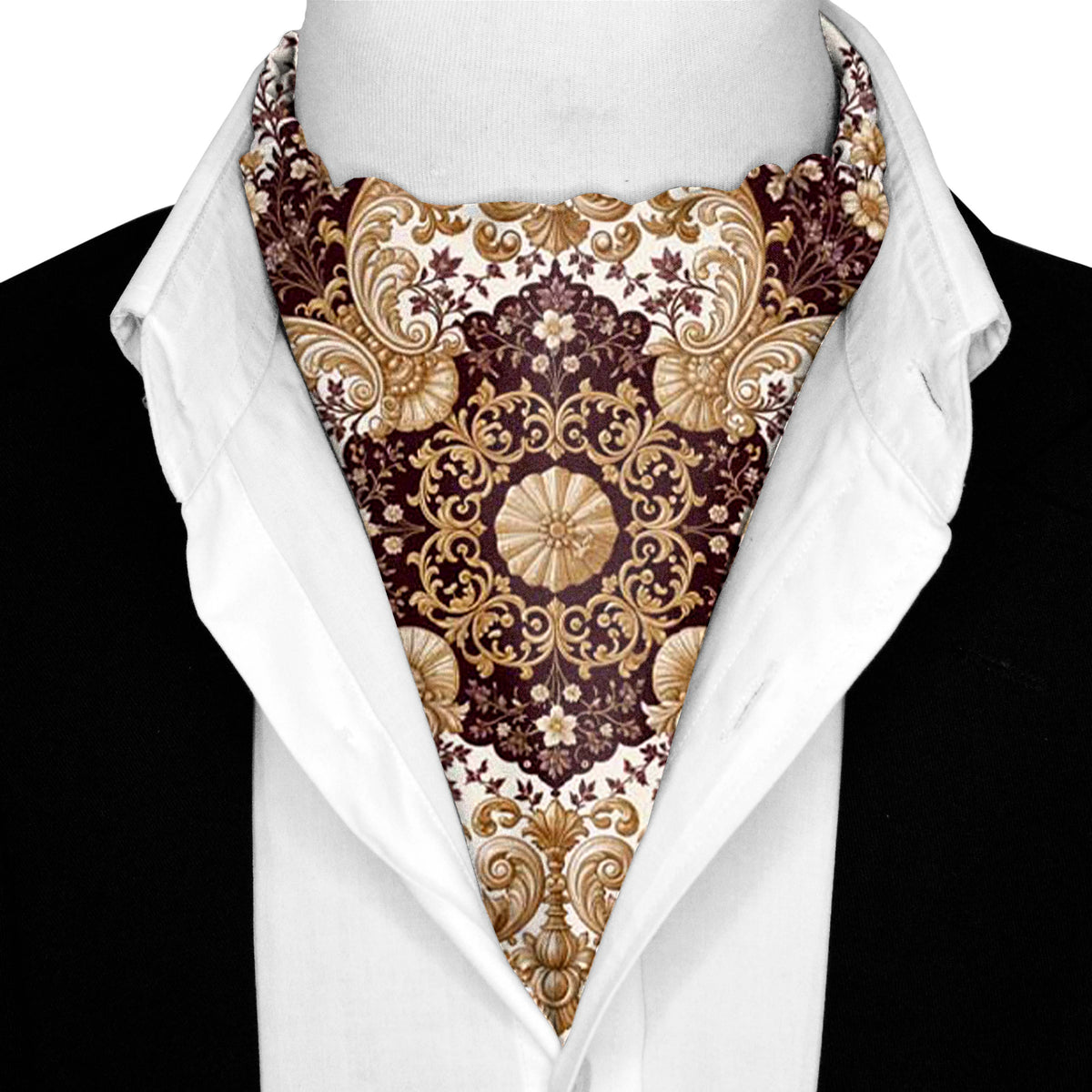 BURGUNDY OPULENCE SILK ASCOT – PREMIUM COLLECTION