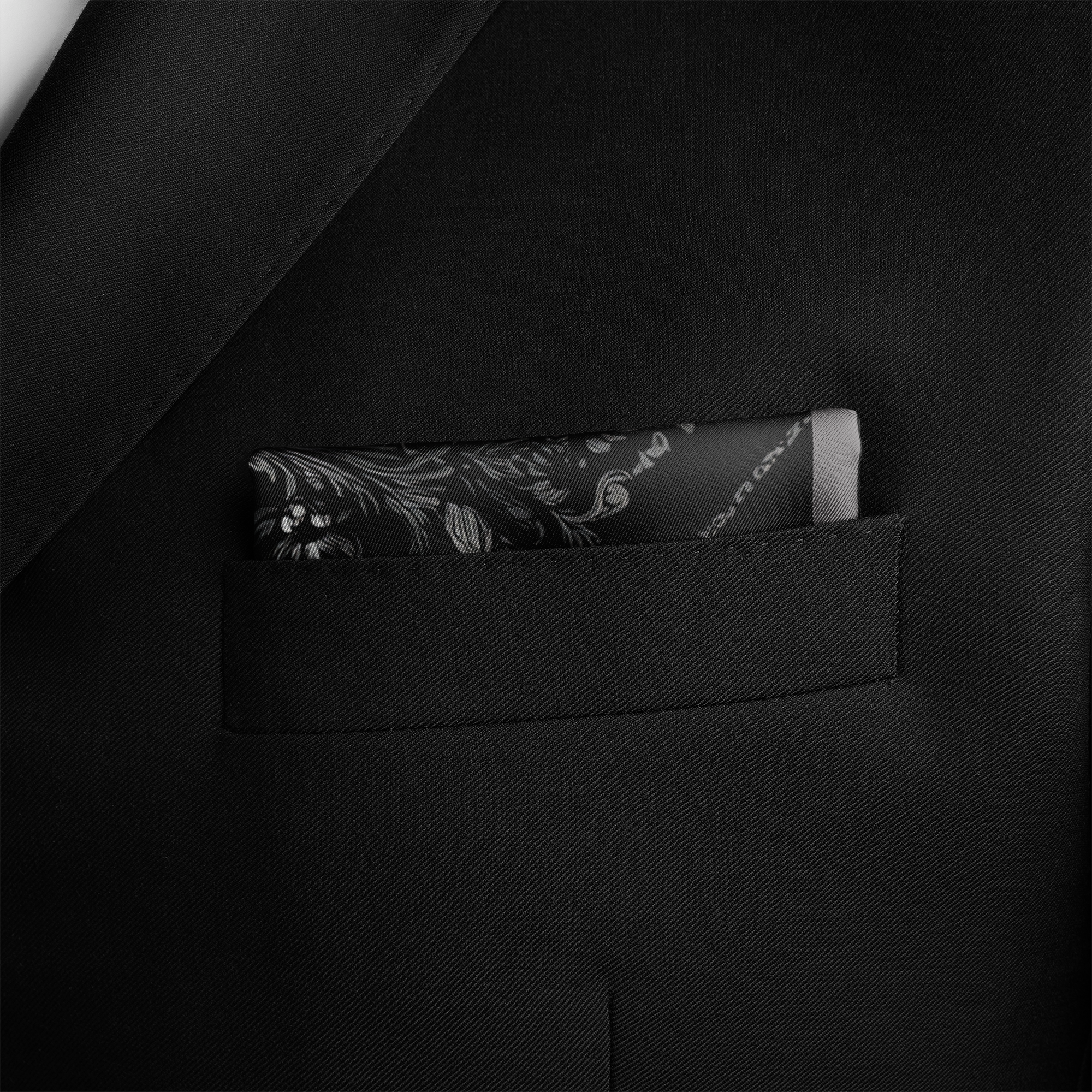 OBSIDIAN SILK POCKET SQUARE