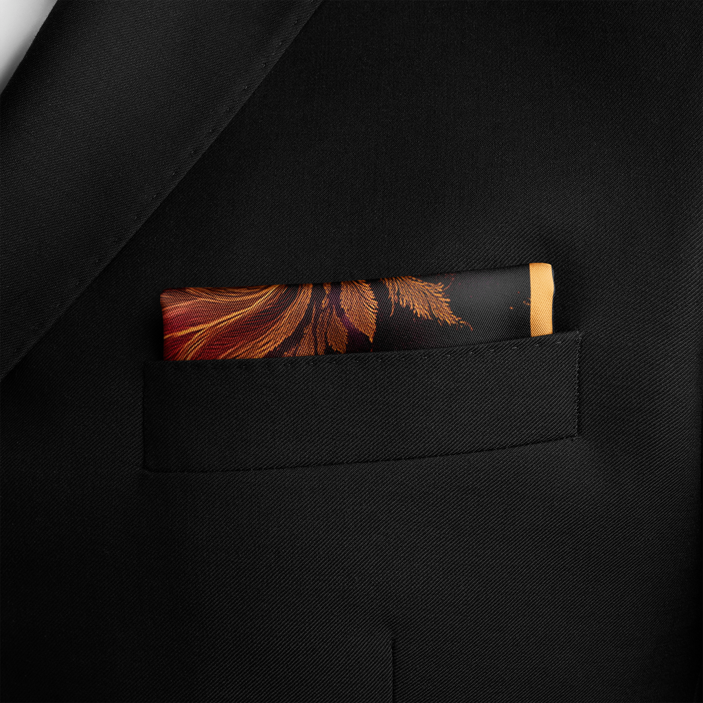 EMBER SILK POCKET SQUARE