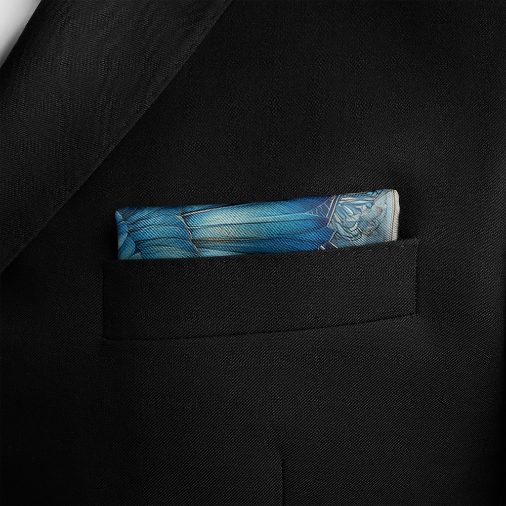 CELESTE SILK POCKET SQUARE