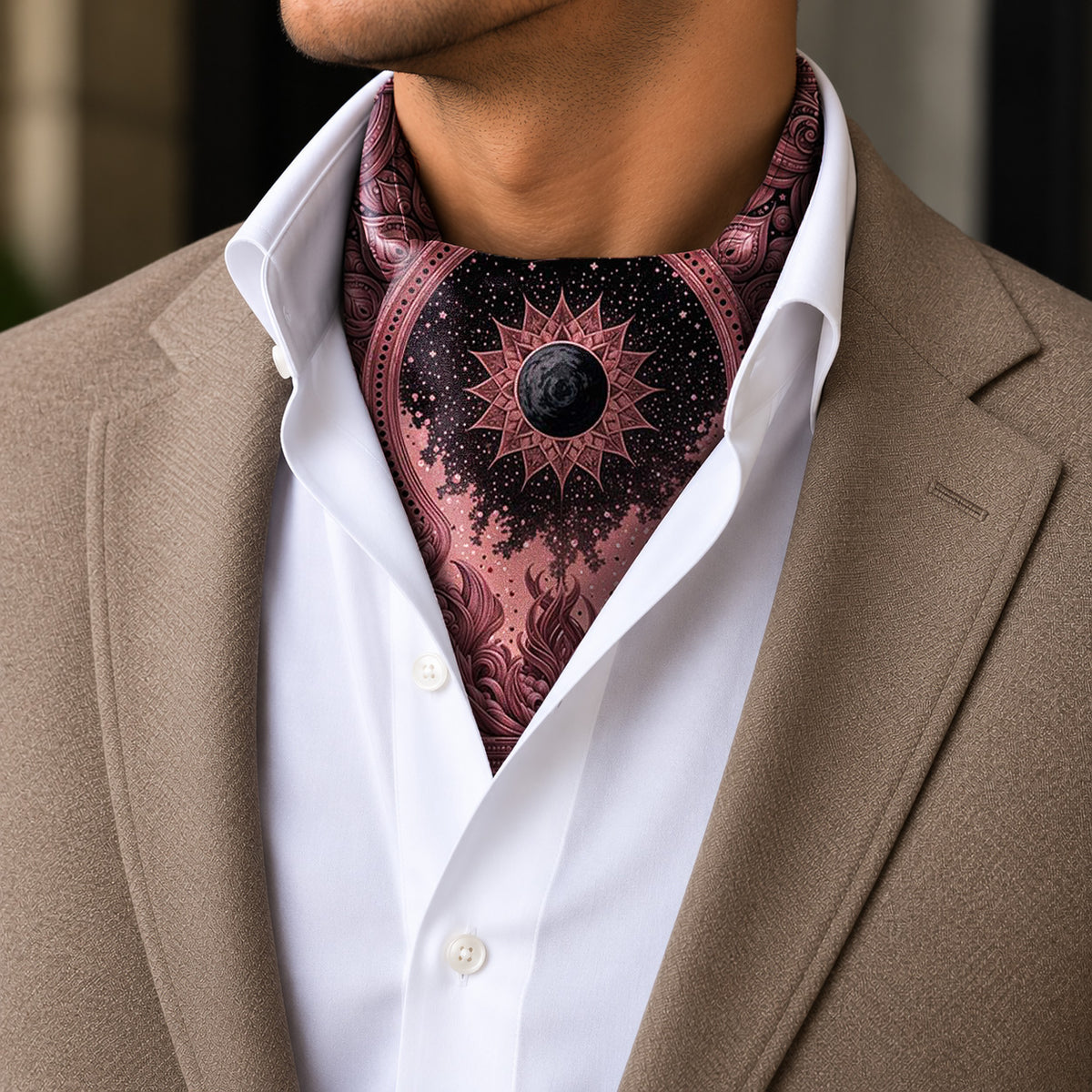 CELESTIA ROUGE SILK ASCOT – PREMIUM COLLECTION