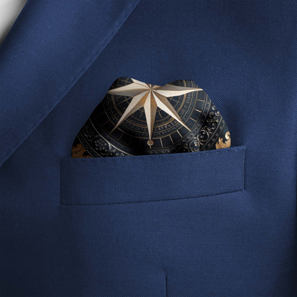CELESTIAL DOVE CREST SILK POCKET SQUARE