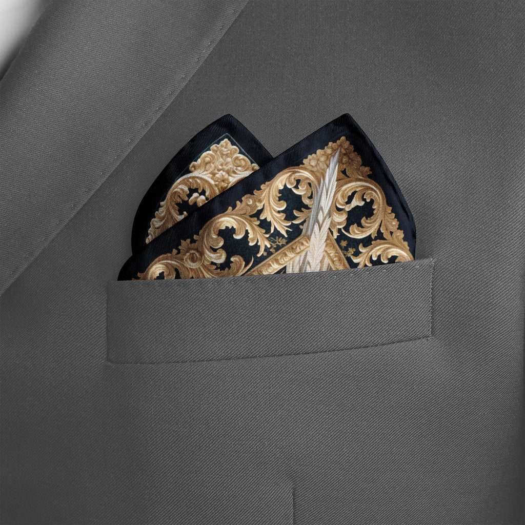 CELESTIAL DOVE CREST SILK POCKET SQUARE