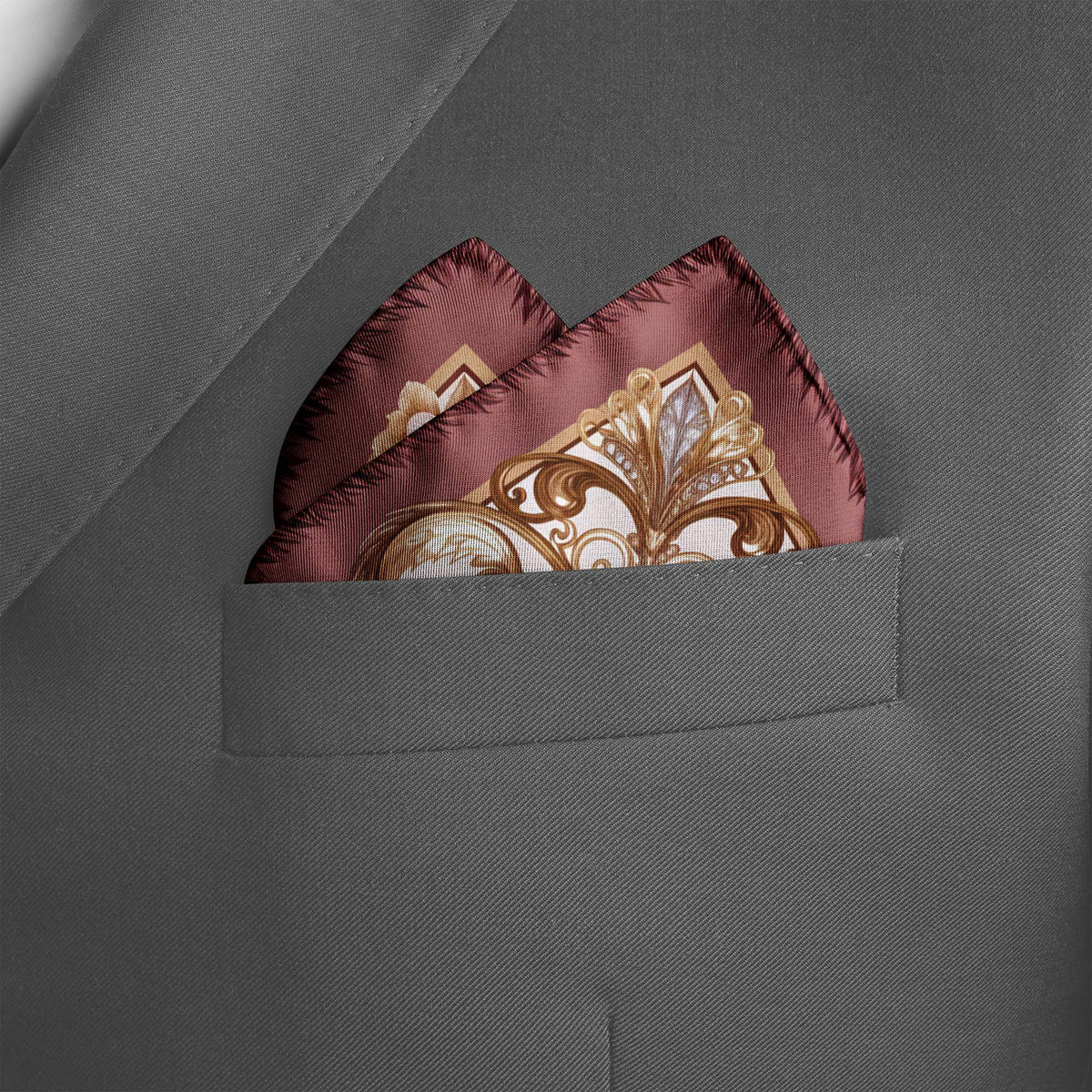 CHATEAU FLEUR SILK POCKET SQUARE