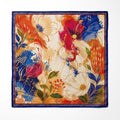COBALT EMBER BLOSSOM SILK POCKET SQUARE