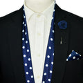 BLUE SMALL POLKA DOTS MEN SCARF AND POCKET SQUARE SET – PREMIUM COLLECTION