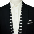 BLACK STRIPES MEN SCARF AND POCKET SQUARE SET – PREMIUM COLLECTION