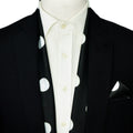 BLACK LARGE POLKA DOTS MEN SCARF AND POCKET SQUARE SET – PREMIUM COLLECTION